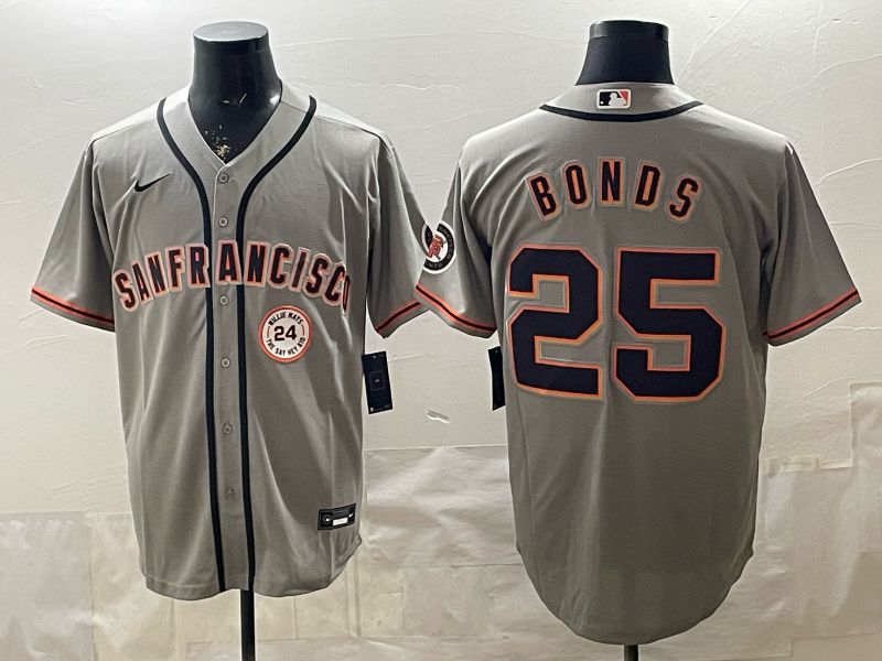 2026 Men Nike San Francisco Giants #25 Bonds Grey Game MLB Jersey 07